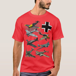 WW2 German Fighter Planes JU87 Stuka Bf 109 ME 262 T-Shirt