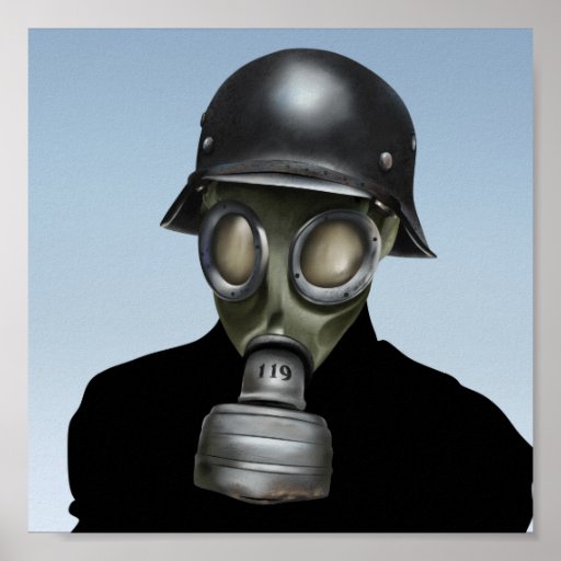 WW2 German Gas-Mask - 8x8 Lowbrow Art Print | Zazzle