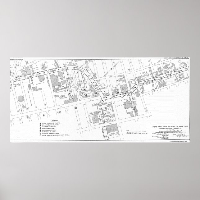 WW2 Map of Gowanus on Poster Paper (Matte) (Front)