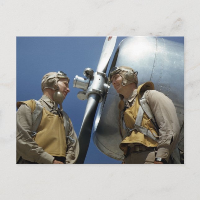 WW2 Marine Corps Aviators Postcard (Front)