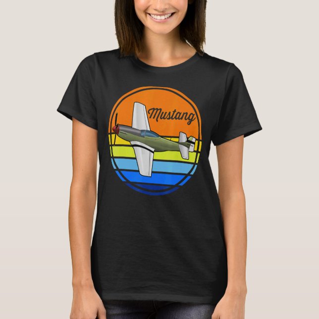 Ww2 Mustang Fighter Plane T-Shirt (Front)