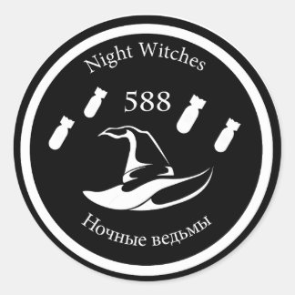 WW2 NIGHT WITCHES LOGO CLASSIC ROUND STICKER