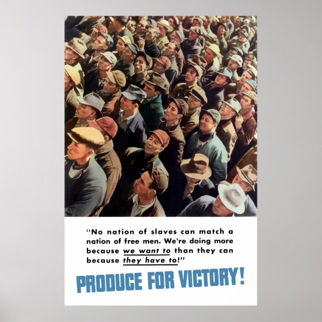 WW2 -- Produce For Victory! Poster (Front)
