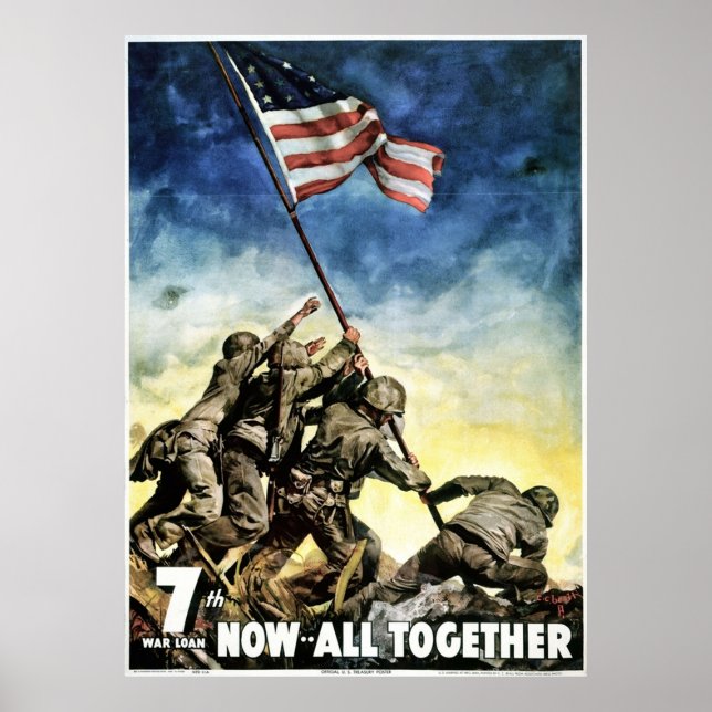 WW2 Propaganda USA Victory flag Memorial Day Patri Poster (Front)