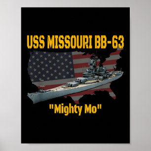 Ww2 Ship &amp; Korean War Uss Missouri Battleship  Poster