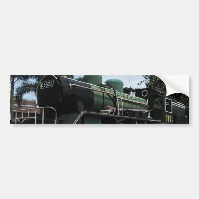 WW2 Steam Train at the River Kwai Bridge Bumper Sticker (Front)