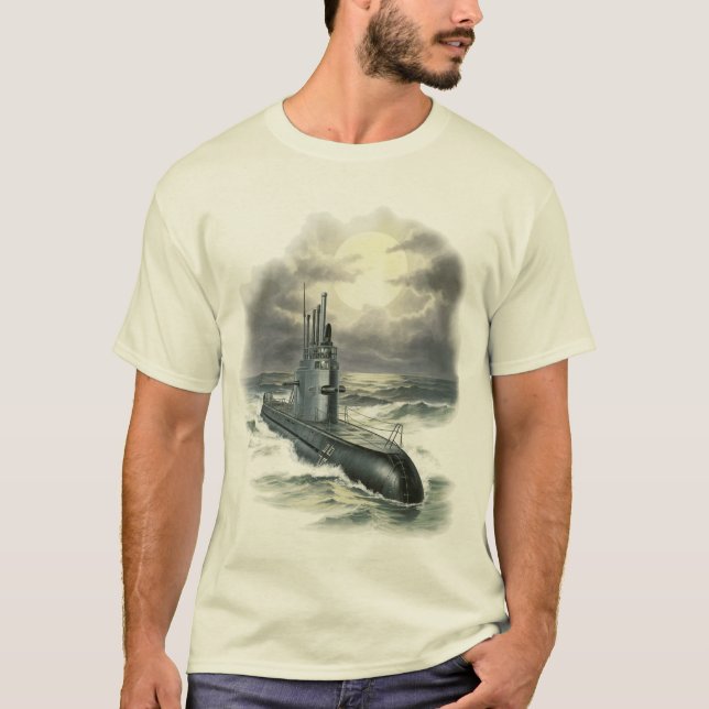 WW2 Submarine German Uboat T-Shirt (Front)