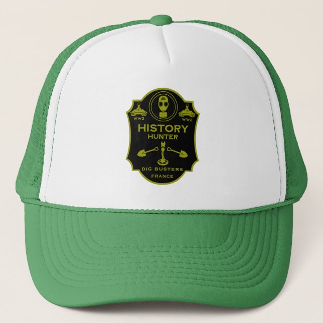 WW2 Trench Battlefield Metal Detecting Club Trucker Hat (Front)