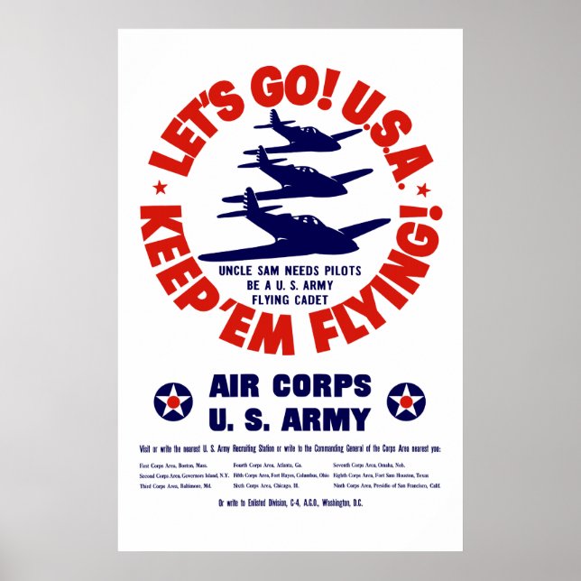 WW2 US Air Corps Poster (Front)