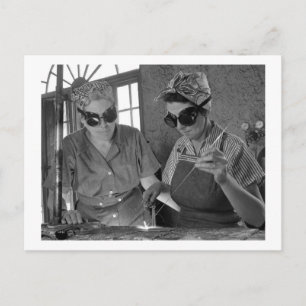 WW2 Women Welders, 1942 Postcard