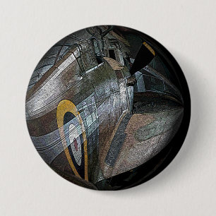 WW2 World War 2 Aeroplane Plane in Steampunk Style 7.5 Cm Round Badge