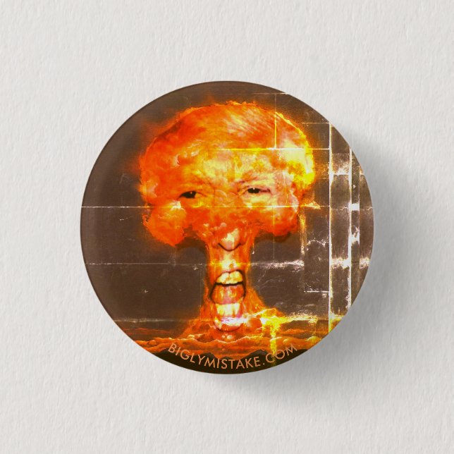 WW3 THE RATINGES WLL BE YUGE! 3 CM ROUND BADGE (Front)