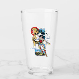 WW84   Fight For Justice Wonder Woman Retro Comic Glass