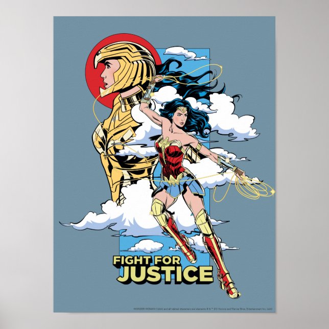 WW84 | Fight For Justice Wonder Woman Retro Comic Poster (Front)
