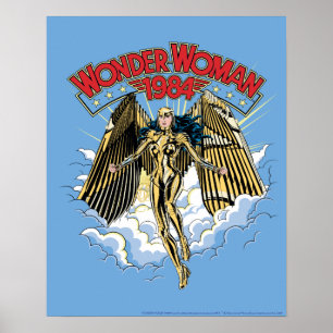 WW84   Retro Comic Gold Armor Wonder Woman Poster