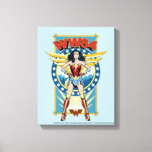 WW84 Retro Comic Wonder Woman Character Badge Canvas Print