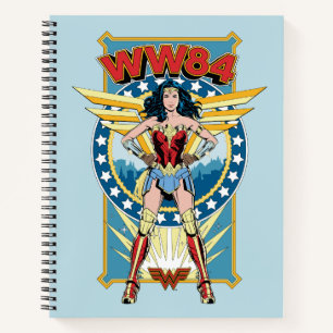 WW84 Retro Comic Wonder Woman Character Badge Notebook