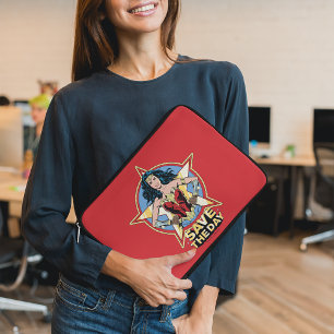WW84   Save The Day Wonder Woman Retro Comic Art Laptop Sleeve