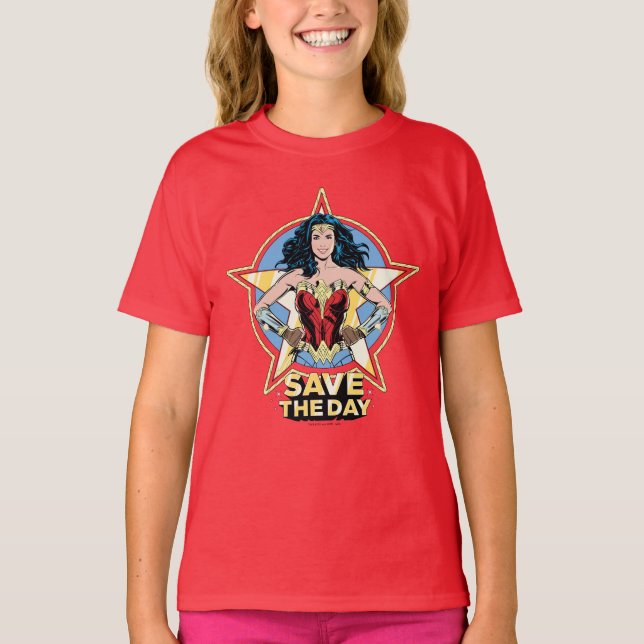 WW84 | Save The Day Wonder Woman Retro Comic Art T-Shirt (Front)