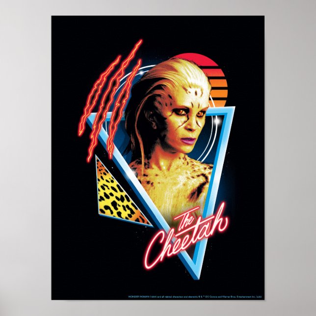WW84 | The Cheetah Retrowave Character Badge Poster (Front)