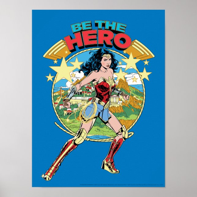 WW84 | Themyscira Wonder Woman Retro Comic Art Poster (Front)