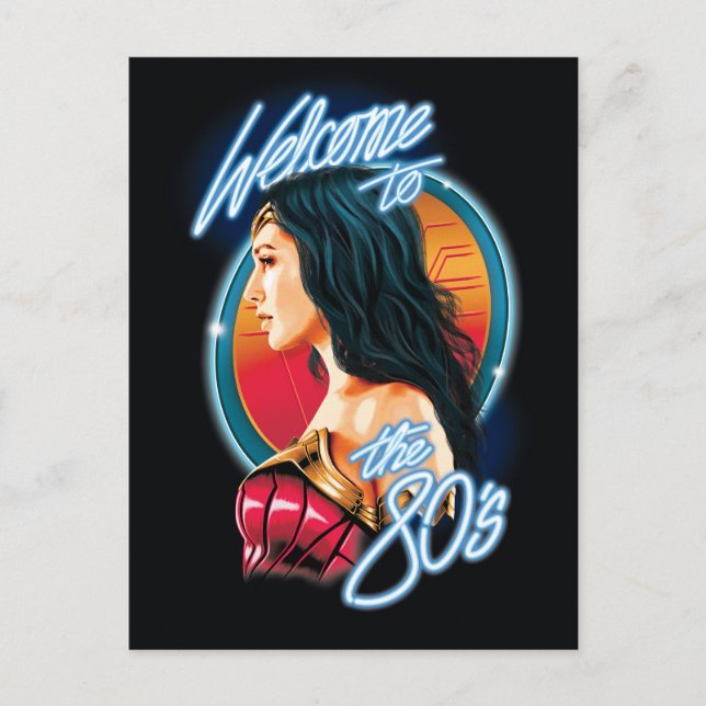 WW84 | Welcome To The 80's Wonder Woman Portrait Invitation Postcard (Front)