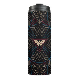 WW84   Wonder Woman Circular Geometric Pattern Thermal Tumbler