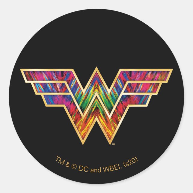 WW84 | Wonder Woman Kaleidoscope Logo Classic Round Sticker (Front)
