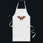 WW84 | Wonder Woman Kaleidoscope Logo Long Apron<br><div class="desc">Wonder Woman (1984) | A gold trimmed Wonder Woman logo filled with a colourful kaleidoscope texture.</div>