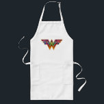 WW84 | Wonder Woman Kaleidoscope Logo Long Apron<br><div class="desc">Wonder Woman (1984) | A gold trimmed Wonder Woman logo filled with a colourful kaleidoscope texture.</div>