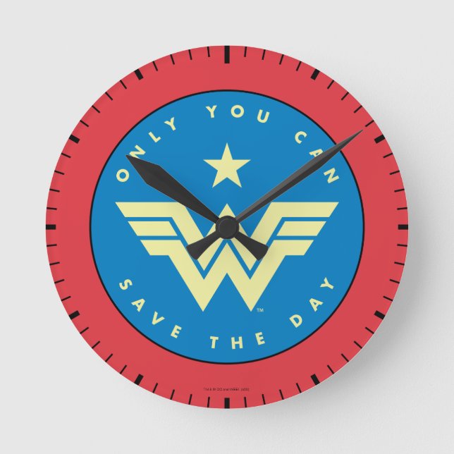 WW84 | Wonder Woman Only You Can Save The Day Round Clock (Front)