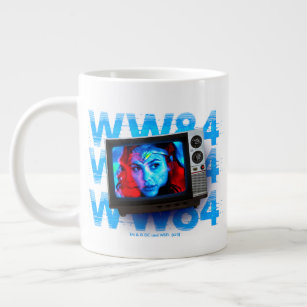 WW84   Wonder Woman Retro Static TV Set Large Coffee Mug