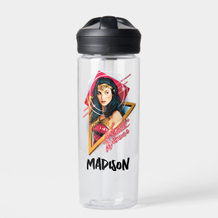 WW84   Wonder Woman Retrowave   Add Your Name Water Bottle