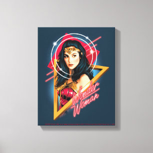 WW84 Wonder Woman Retrowave Character Badge Canvas Print