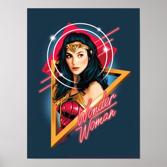 WW84 | Wonder Woman Retrowave Character Badge Poster (Front)