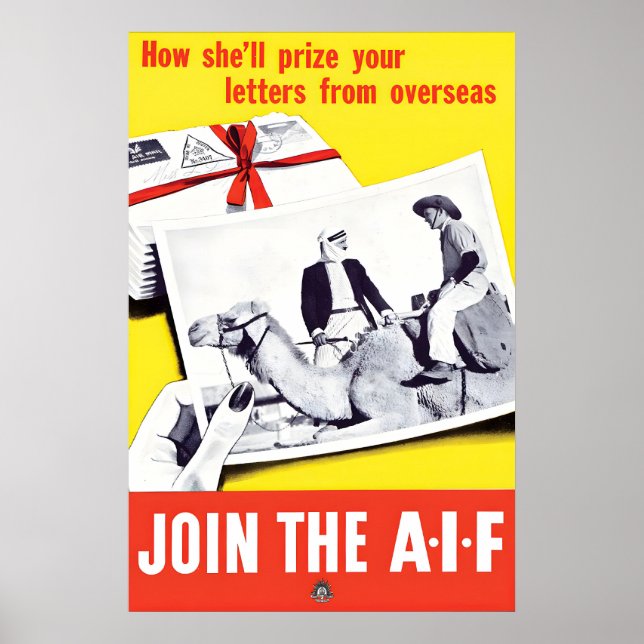 WWI Australian Propaganda Poster Join the AIF Art (Front)