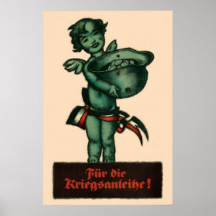 WWI German Propaganda Poster War Bonds Angel Art