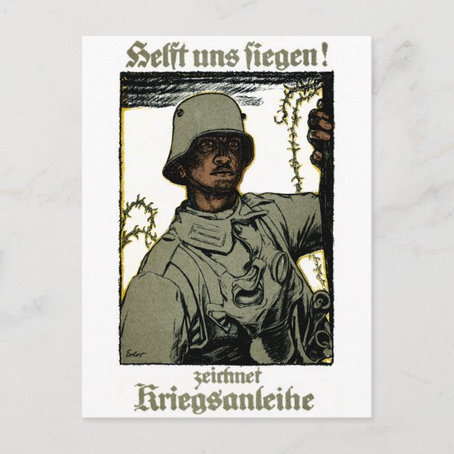 WWI German War Bond Poster Postcard (Front)