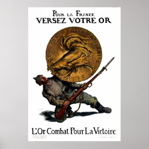 WWI Gold for French Victory Poster