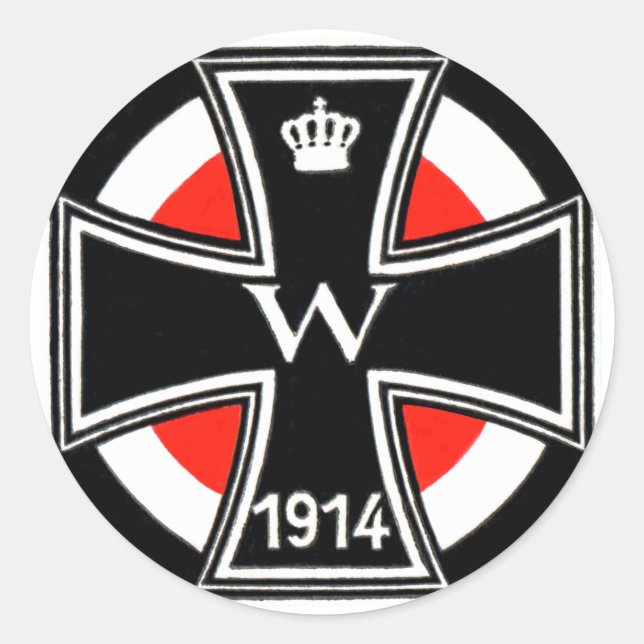 WWI Iron Cross Classic Round Sticker (Front)