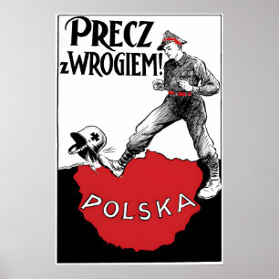 WWI Propaganda Poster Poland Kick out the