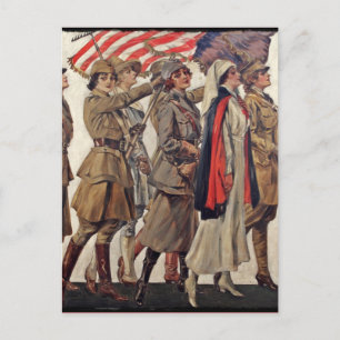 WWI Women Nursing Recruiters Postcard