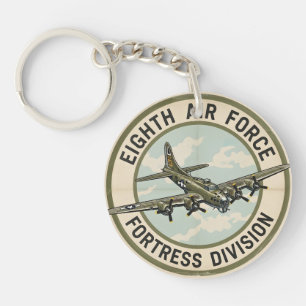 WWII B-17 Eighth Air Force Fortress Division Key Ring
