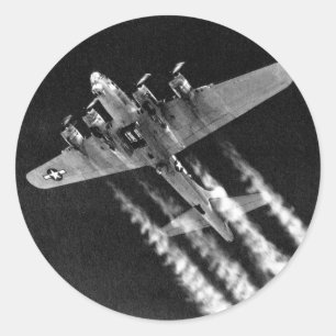 WWII B-17 in Flight Classic Round Sticker