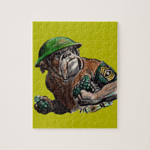 WWII bulldog dog soldier Sgt. Rover Jigsaw Puzzle