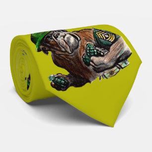 WWII bulldog Sgt. Rover print Tie