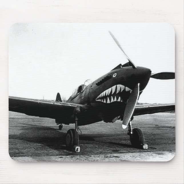 WWII Flying Tigers Curtiss P-40 Fighter Plane Mouse Pad (Front)