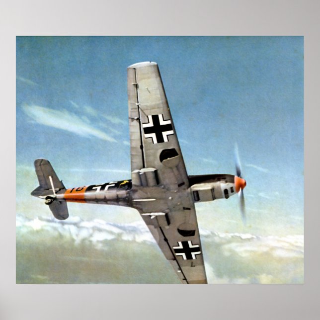 WWII German ME-109 in flight. Poster (Front)