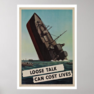 WWII Loose Lips - Vintage Patriotism Poster