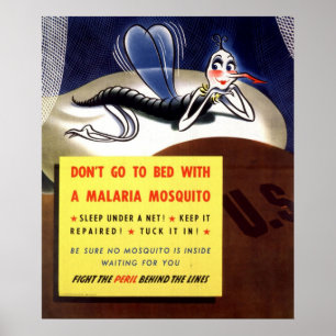 WWII Malaria Mosquito Poster